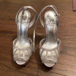 Beautiful Silver Adrianna Papell Diamond Heels